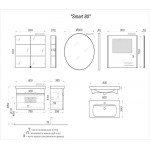 Тумба с умывальником Aqwella Smart SRT0105BS подвесная, цвет бетон светлый Тумба с умывальником Aqwella Smart SRT0105BS подвесная, цвет бетон светлый